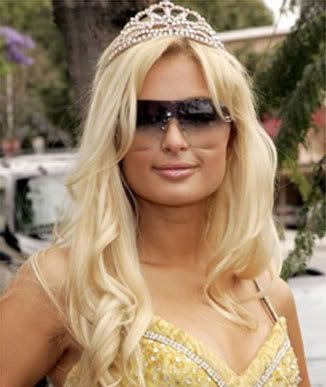 Paris Hilton Long Hair Style With Diamond Crown