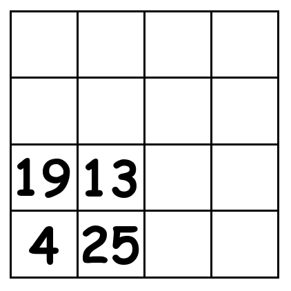 4 by 4 grid Puzzle 1