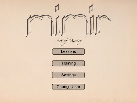 Mimir Art of Memory main menu