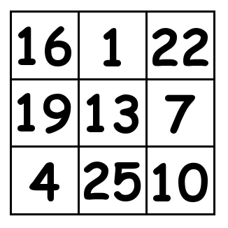 3 by 3 grid Solution 1