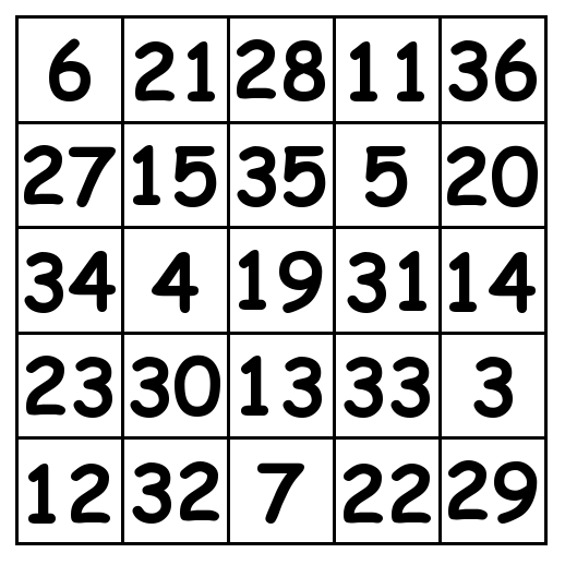 5 by 5 grid Solution 2