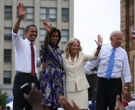 L to R: Barack Obama-Michelle Obama-Jill Biden-Joe Biden