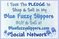 Blue Fuzzy Slipper