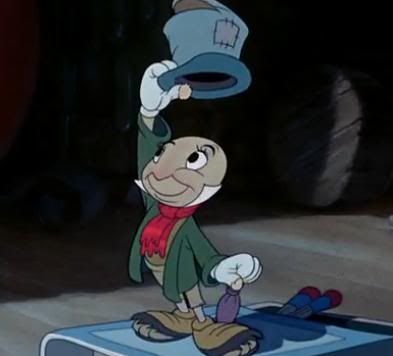 I can tell I did an overnighter at work I've always liked Jiminy Cricket