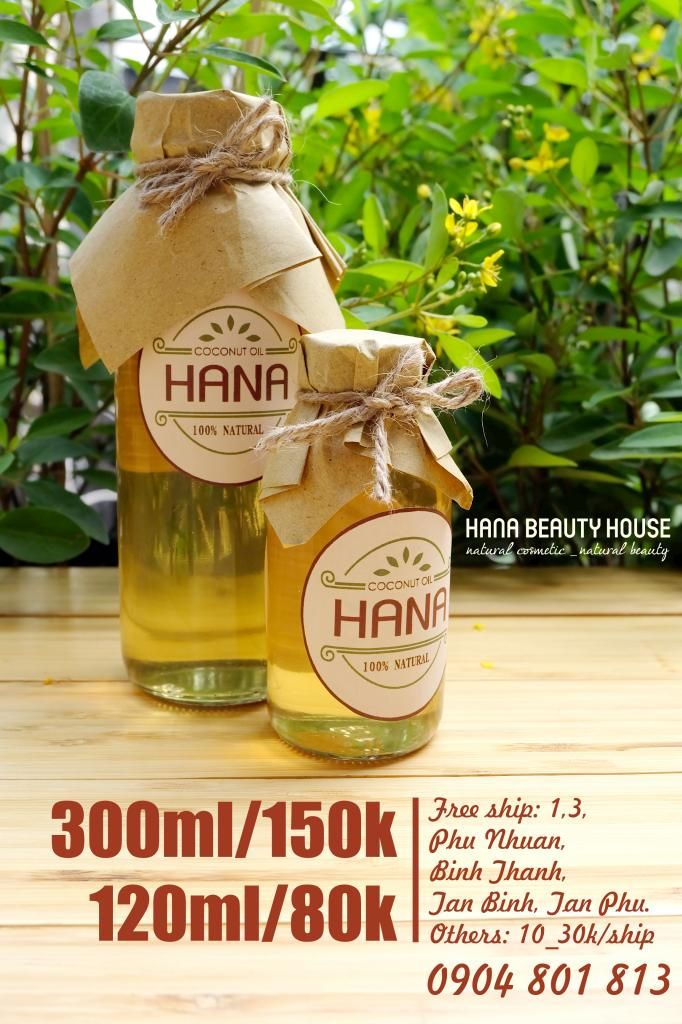 HCM- Dầu dừa HANA, nguyên chất 100%. Chất lượng cao, giá cả hợp lý.
