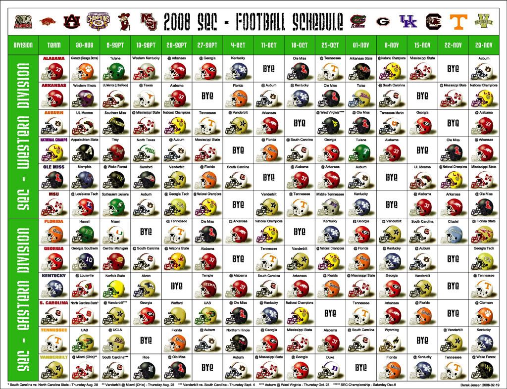 2012 Sec Football Schedule Pdf