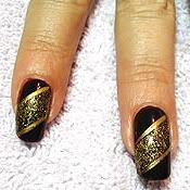 Golden Glitter Nails Design