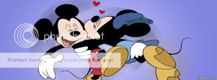 Portada para FaceBook - Mickey y minnie besando 